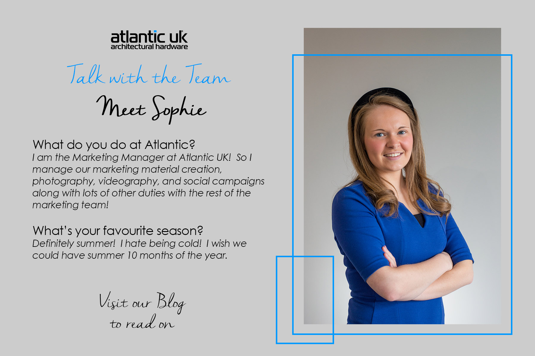 Meet Sophie, our Marketing Manager.