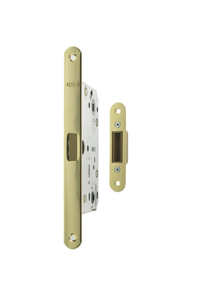 AGB2XTWCPB AGB Polaris 2XT Magnetic Bathroom Lock 60mm backset - Polished Brass