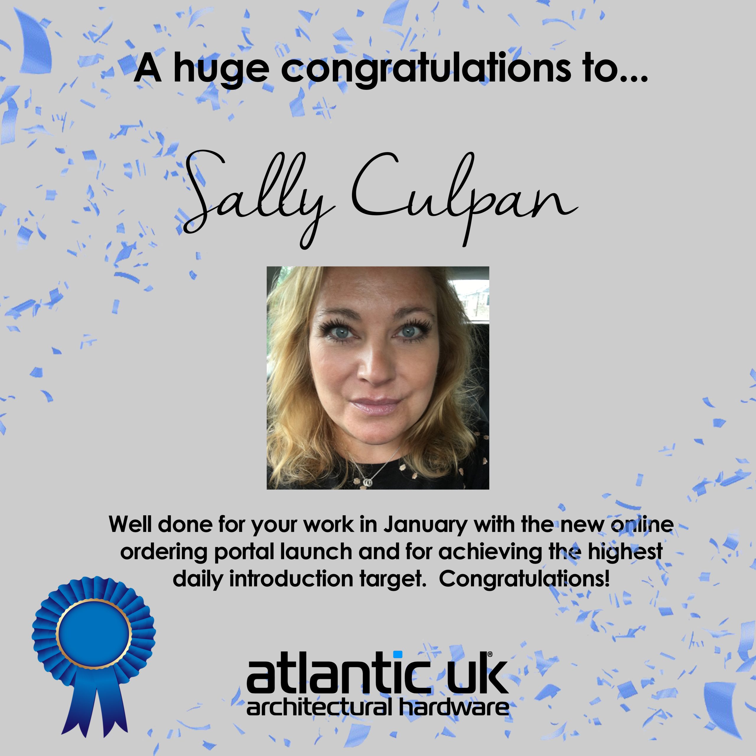 Congratulations Sally! Employee of the month for January! image