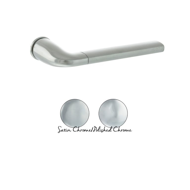 FCR158SCPC Forme Milly Lever Door Handle on Concealed Round Rose - Satin Chrome/Polished Chrome