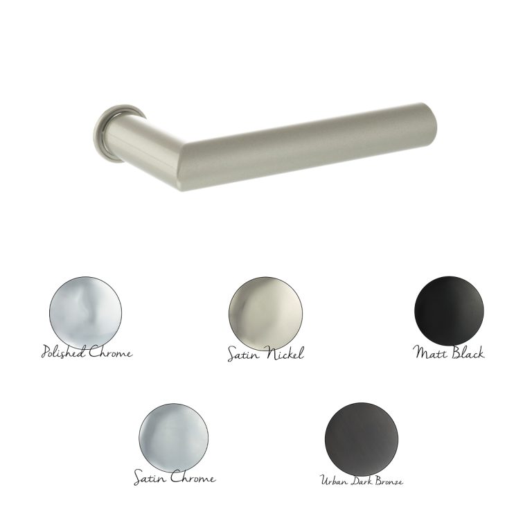 FCR236(finish) Forme Elle Lever Door Handle on Concealed Round Rose - Available in 5 finishes