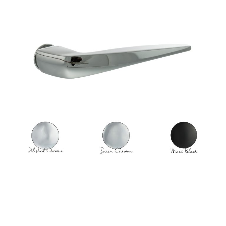 FCR272(finish) Forme Foglia Lever Door Handle on Concealed Round Rose - Available in 3 finishes