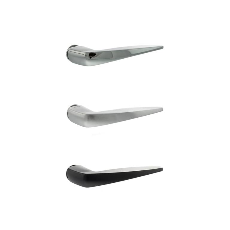 FCR272(finish) Forme Foglia Lever Door Handle on Concealed Round Rose - Available in 3 finishes