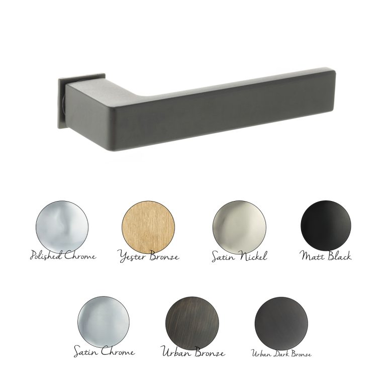 FCS254(finish) Forme Asti Lever Door Handle on Concealed Square Rose - Available in 7 finishes