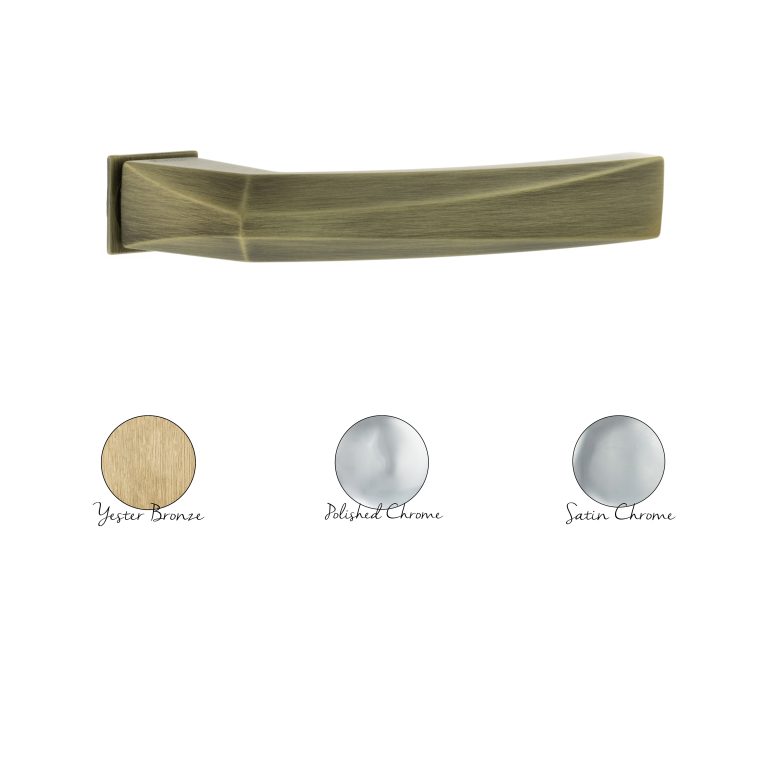 FCS268(finish) Forme Crystal Lever Door Handle on Concealed Square Rose - Available in 3 finishes