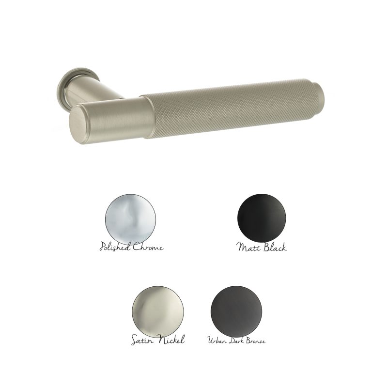 MHCR100(finish) Millhouse Brass Crompton Lever Door Handle on Concealed Round Rose - Available in 4 finishes