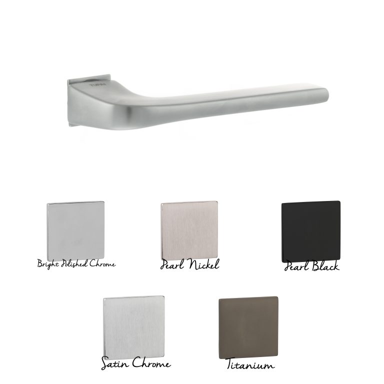 T4007CS(finish) Tupai Rapido 5S Line Canha Lever Door Handle on Concealed Square Rose - Available in 5 finishes