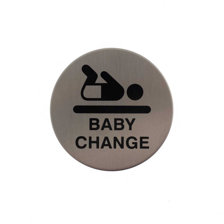 AS75BCASSS Atlantic Baby Change Disc Sign 3M Adhesive 75mm - Satin Stainless Steel