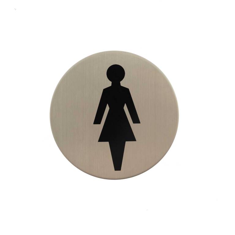 AS75FASSS Atlantic Female Disc Sign 3M Adhesive 75mm - Satin Stainless Steel
