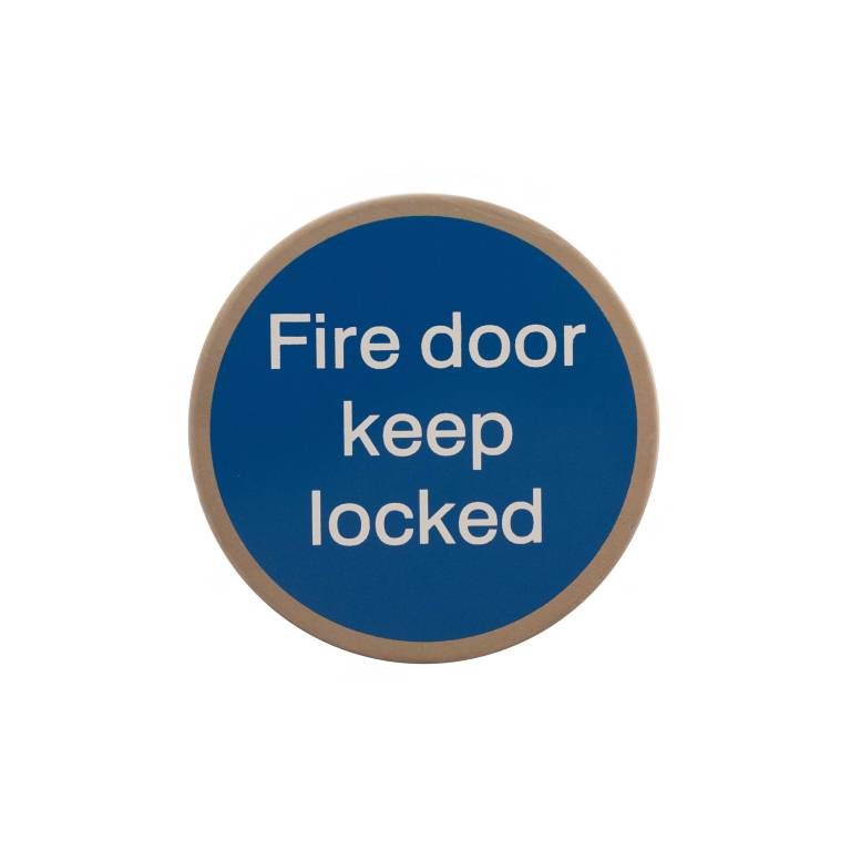AS75FDKLASSS Atlantic Fire Door Keep Locked Disc Sign 3M Adhesive 75mm - Satin Stainless Steel