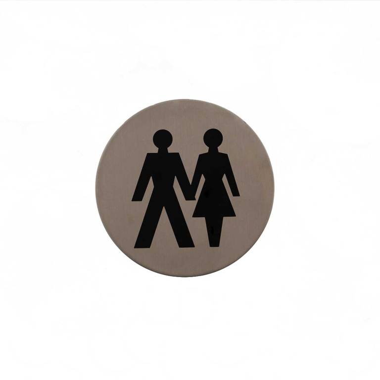 AS75UASSS Atlantic Unisex Disc Sign 3M Adhesive 75mm - Satin Stainless Steel