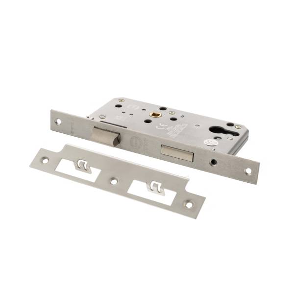 ALKDINES60SSS Atlantic DIN Euro Profile Sashlock Double Throw 60mm backset - Satin Stainless Steel