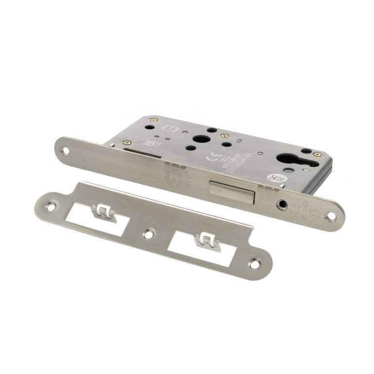 ALKDINRED60PSS Atlantic DIN Radius Euro Profile Deadlock Double Throw 60mm backset - Polished Stainless Steel