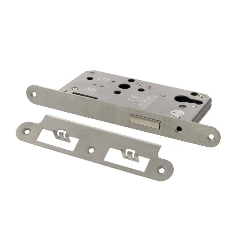 ALKDINRED60SSS Atlantic DIN Radius Euro Profile Deadlock Double Throw 60mm backset - Satin Stainless Steel