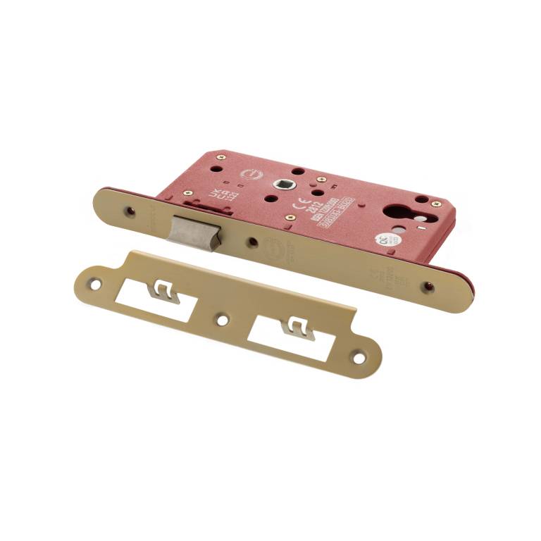 ALKDINRL60SB Atlantic DIN Radius Latch 60mm backset - Satin Brass