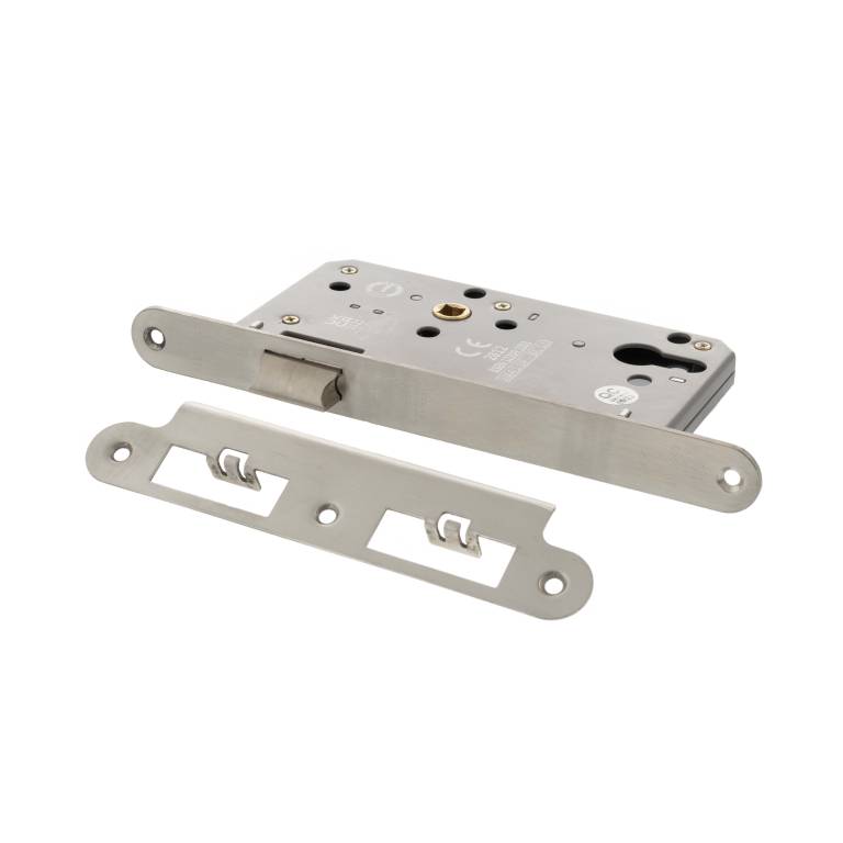 ALKDINRL60SSS Atlantic DIN Radius Latch 60mm backset - Satin Stainless Steel