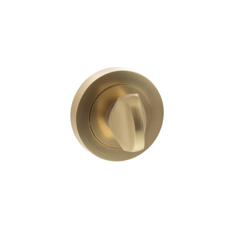 S2WCRSB STATUS WC Turn and Release on Round Rose - Satin Brass