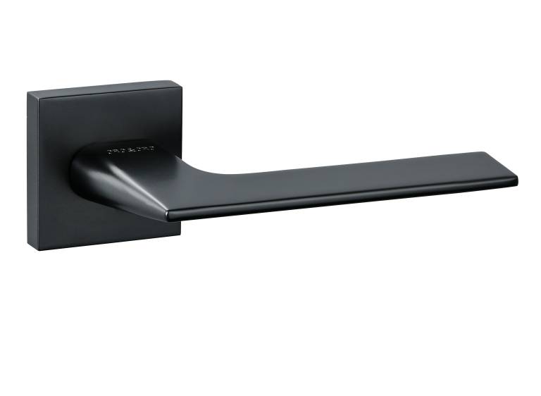 O6515EMB Oro & Oro Unica Lever Door Handle on Square Rose - Matt Black