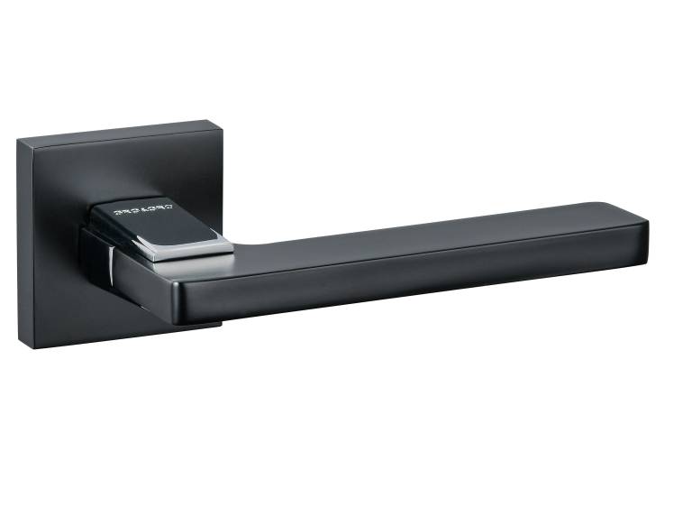 SPECIAL ORDER O6815EMB Oro & Oro Alba Lever Door Handle on Square Rose - Matt Black