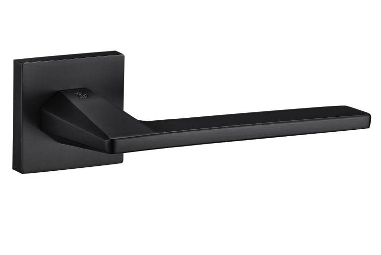 O9215EMB Oro & Oro Sienna Lever Door Handle on Square Rose - Matt Black