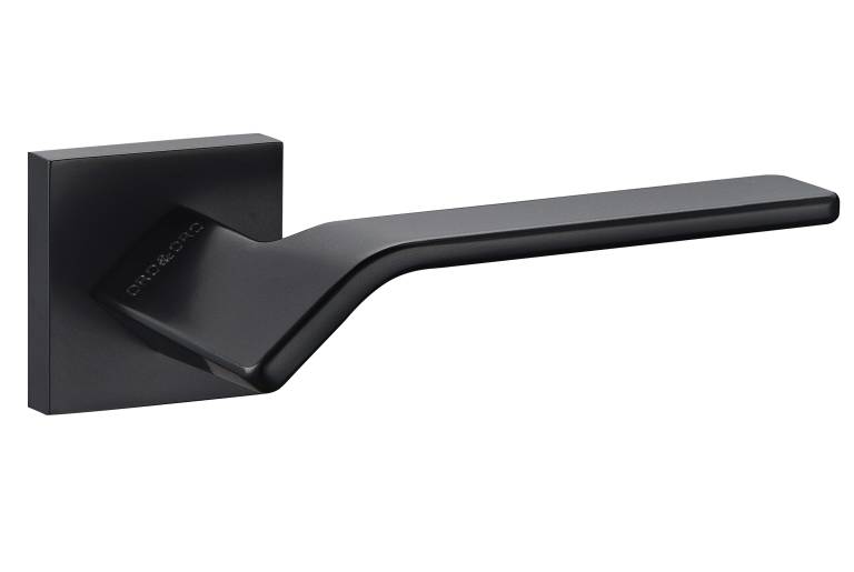 SPECIAL ORDER O9315EMB Oro&Oro Frana Lever Door Handle on Square Rose - Matt Black