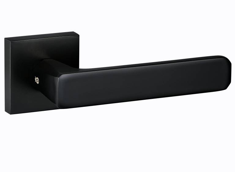 O10815EMB Oro & Oro Galassia Lever Door Handle on Square Rose - Matt Black