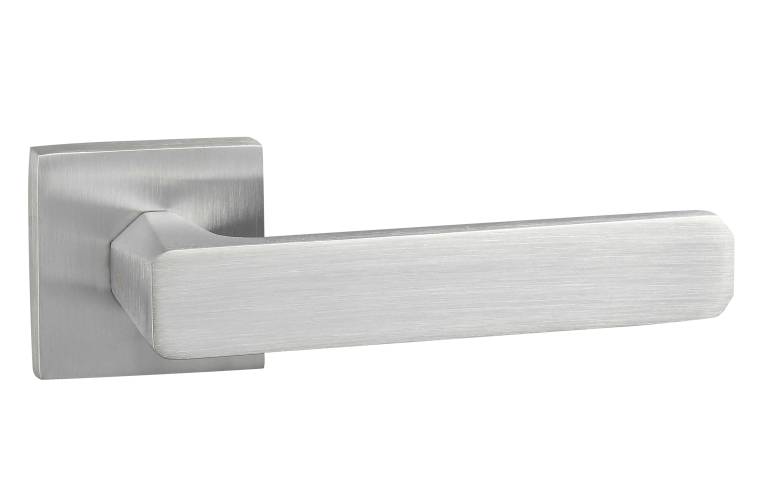 O10815ESC Oro & Oro Galassia Lever Door Handle on Square Rose - Satin Chrome