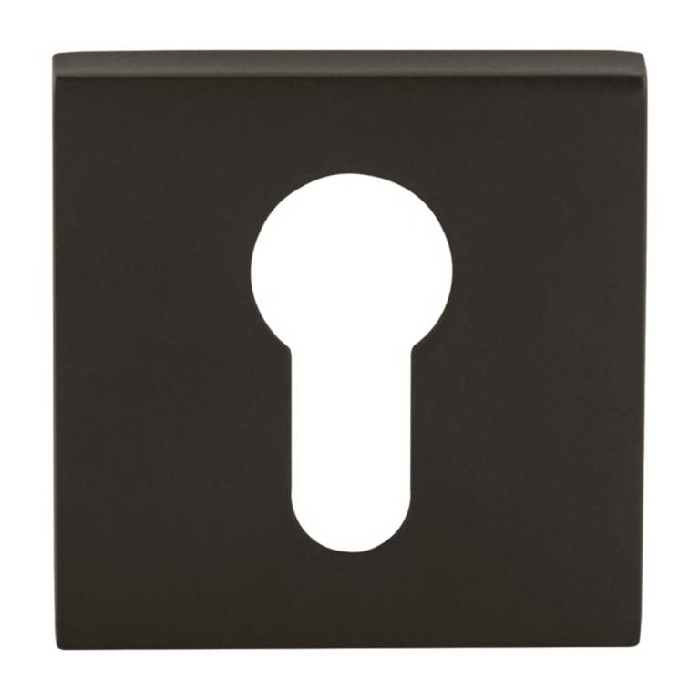 O15EEMB Oro & Oro Euro Escutcheons on Square Rose - Matt Black