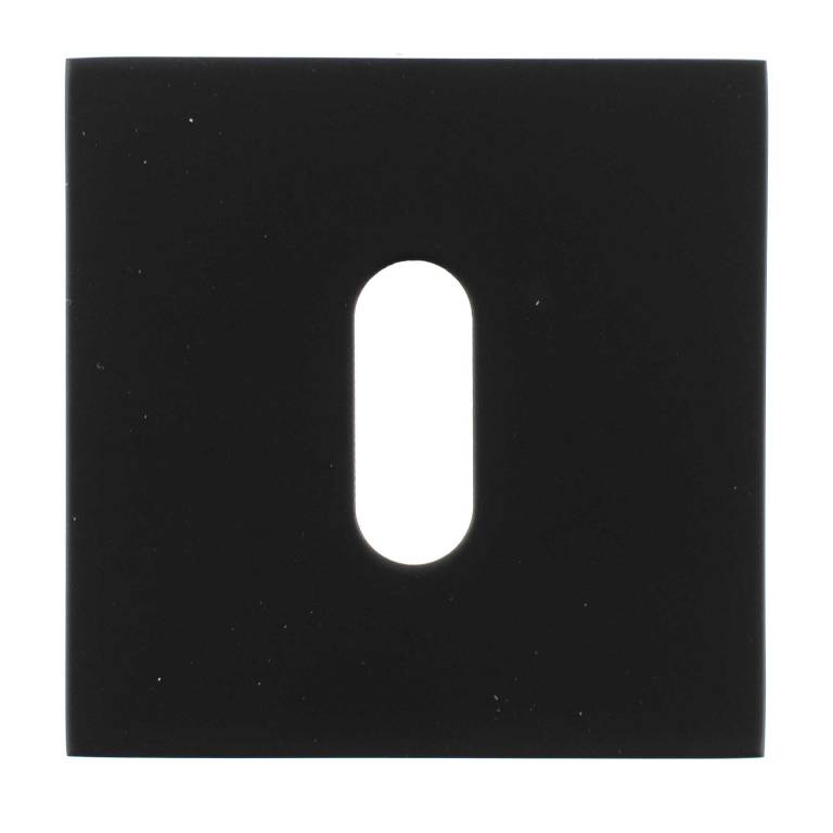 O15EKMB Oro & Oro Key Escutcheons on Square Rose - Matt Black