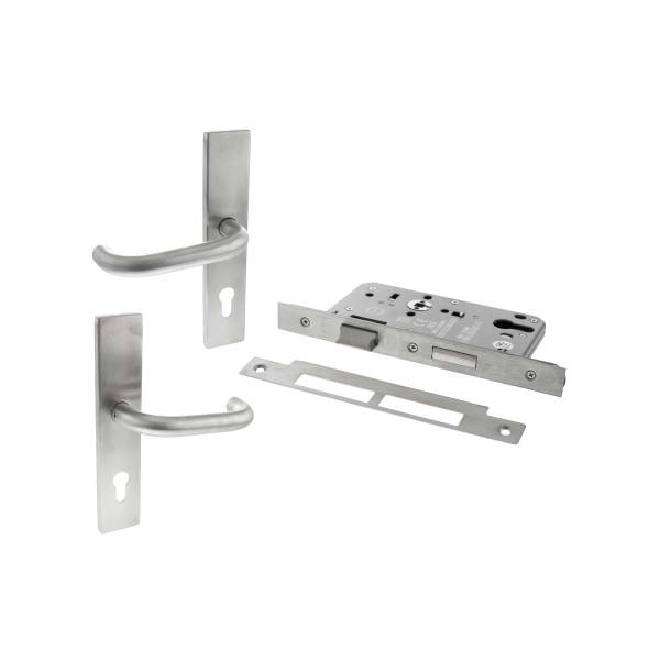 ALKDINESCS60SSS Atlantic DIN Euro Profile Escape Sashlock Double Throw with RTD lever 60mm backset - Satin Stainless Steel