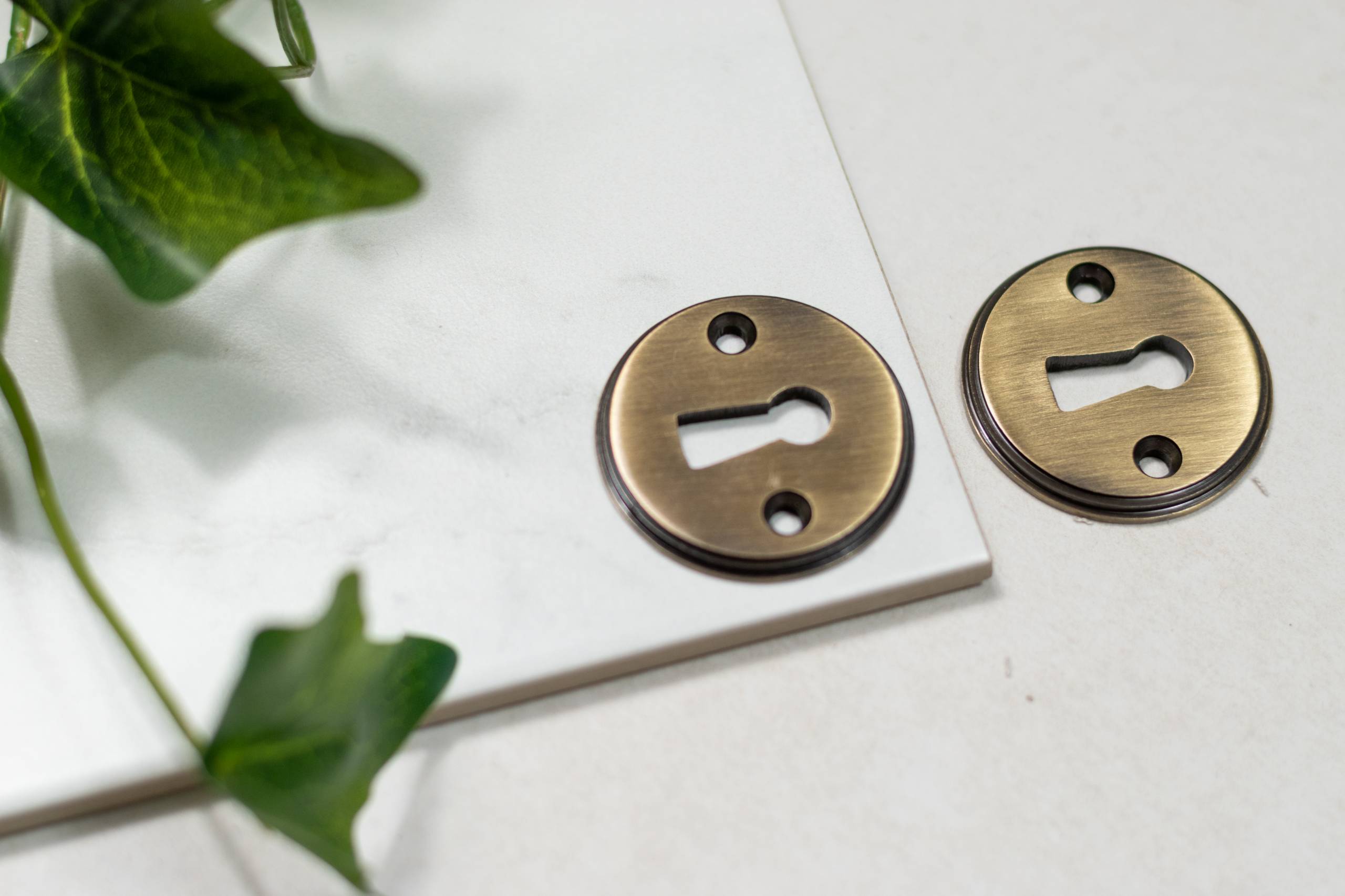 Solid Brass Open Key Hole Escutcheons