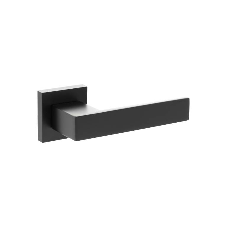 SP217MB Senza Pari Panetti Lever Door Handle on Flush Square Rose - Matt Black