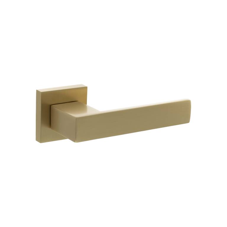 SP217SB Senza Pari Panetti Lever Door Handle on Flush Square Rose - Satin Brass