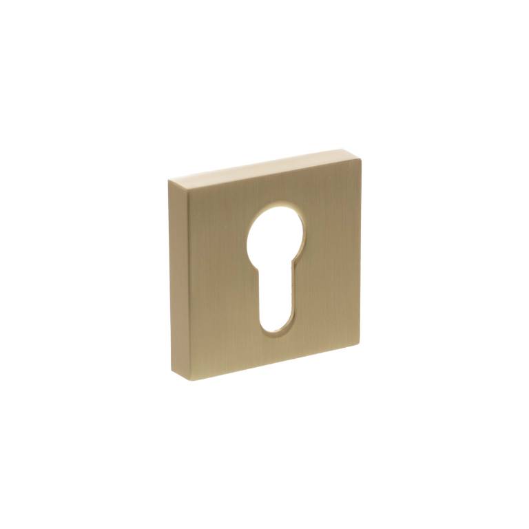 SPESCESB Senza Pari Euro Escutcheons on Minimal Square Rose - Satin Brass