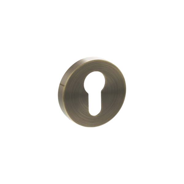 SPRESCEAB Senza Pari Euro Escutcheons on Minimal Round Rose - Antique Brass