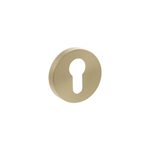 SPRESCESB Senza Pari Euro Escutcheons on Minimal Round Rose - Satin Brass