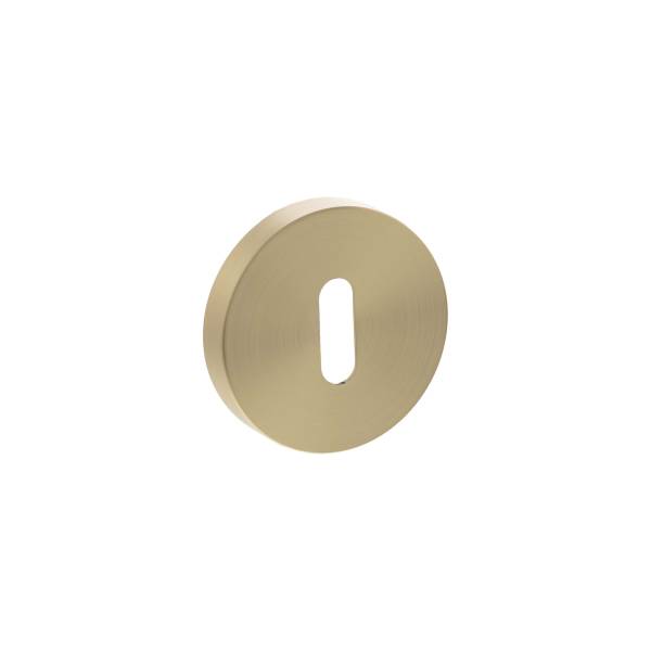 SPRESCKSB Senza Pari Key Escutcheons on Minimal Round Rose - Satin Brass