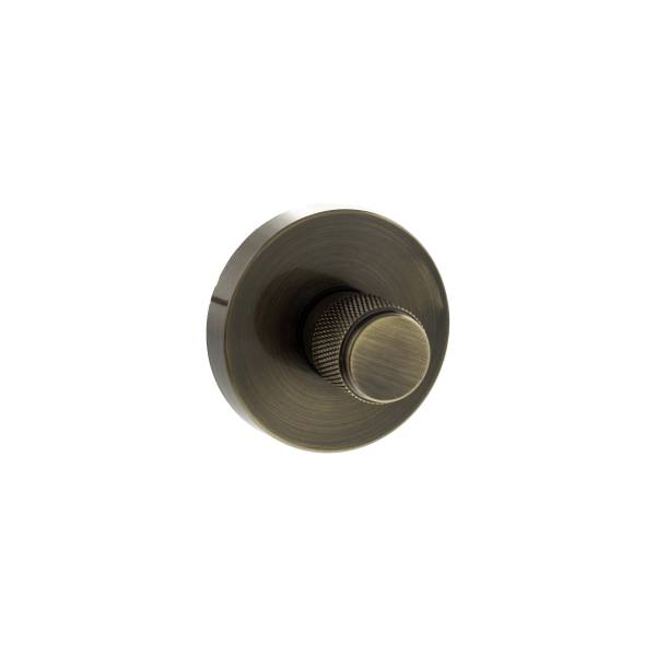 SPRKWCAB Senza Pari Knurled WC Turn and Release on Minimal Round Rose - Antique Brass