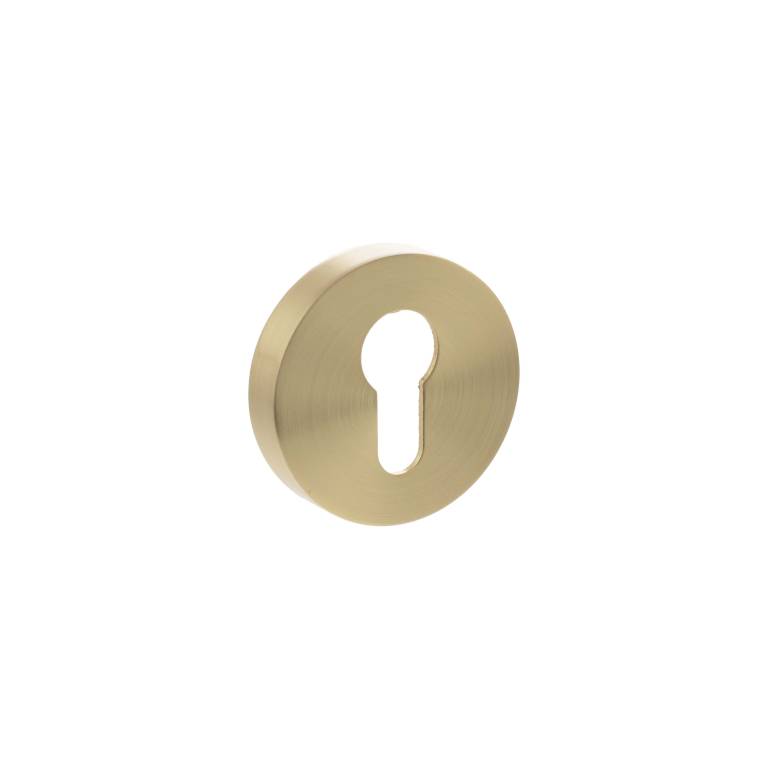 SPROESCESB Senza Pari Euro Escutcheons on Round Rose - Satin Brass