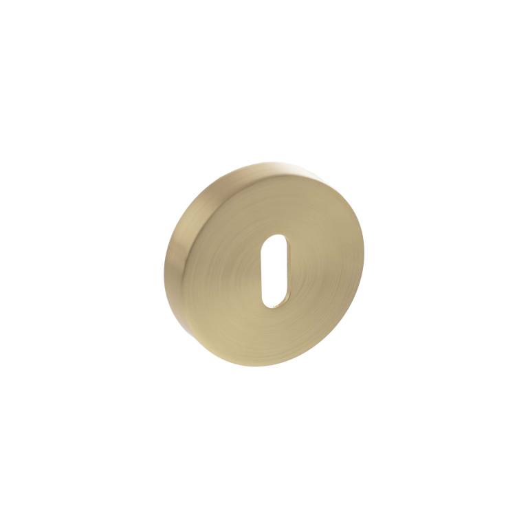 SPROESCKSB Senza Pari Key Escutcheons on Round Rose - Satin Brass