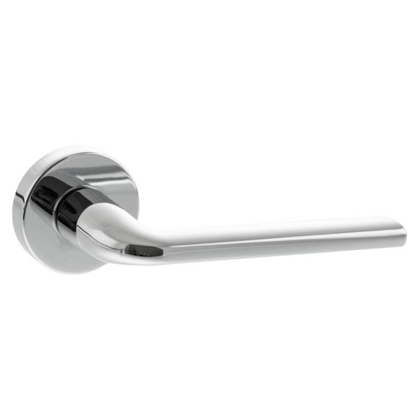 FMR133PC Forme Milly Lever Door Handle on Minimal Round Rose - Polished Chrome