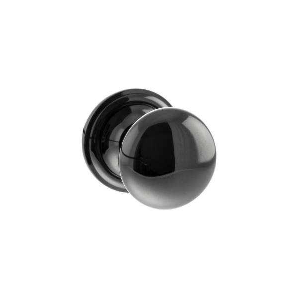 OE58MMKBN Old English Harrogate Solid Brass Mushroom Mortice Knob on Concealed Fix Rose - Black Nickel